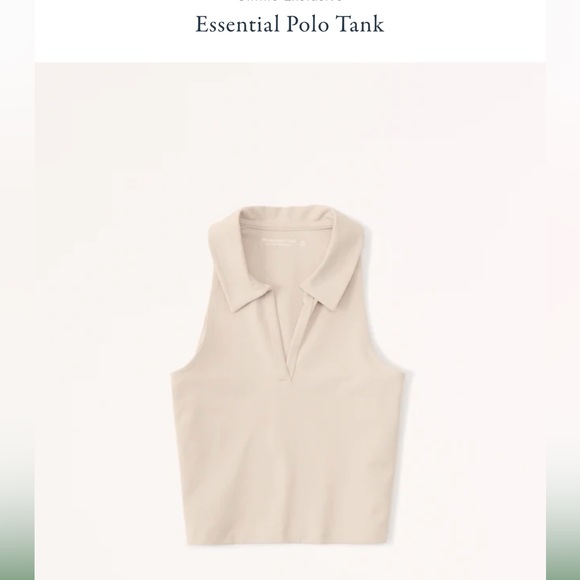 Abercrombie and Fitch XL Essential Polo Tank-Tan/Light Brown - Picture 1 of 6